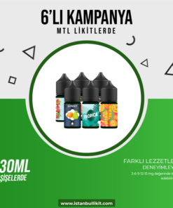 %50VG / %50PG - 6 Adet 30ml MTL Likit