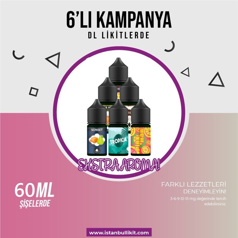 6 Adet 60ml Ekstra Aroma Likit