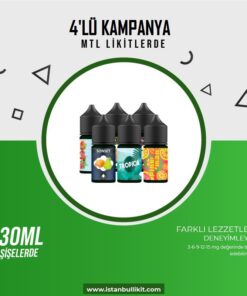%50VG / %50PG - 4 Adet 30ml MTL Likit